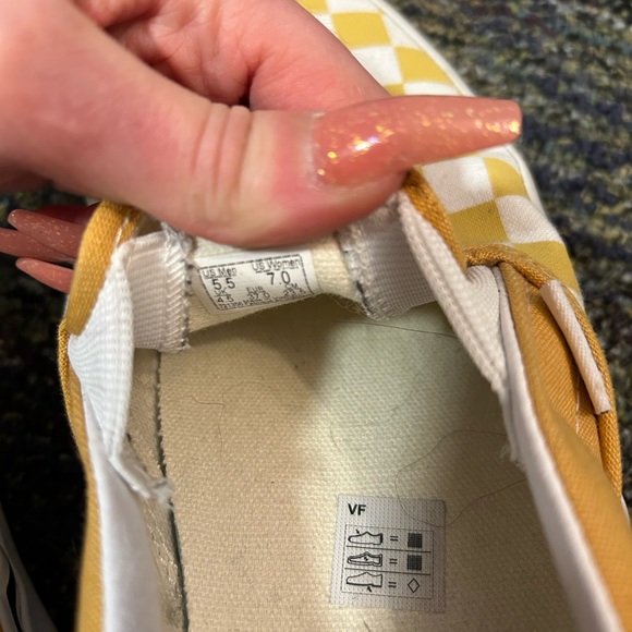 Vans checkered slip on yellow women’s 7 men’s 5.5 - Picture 5 of 5